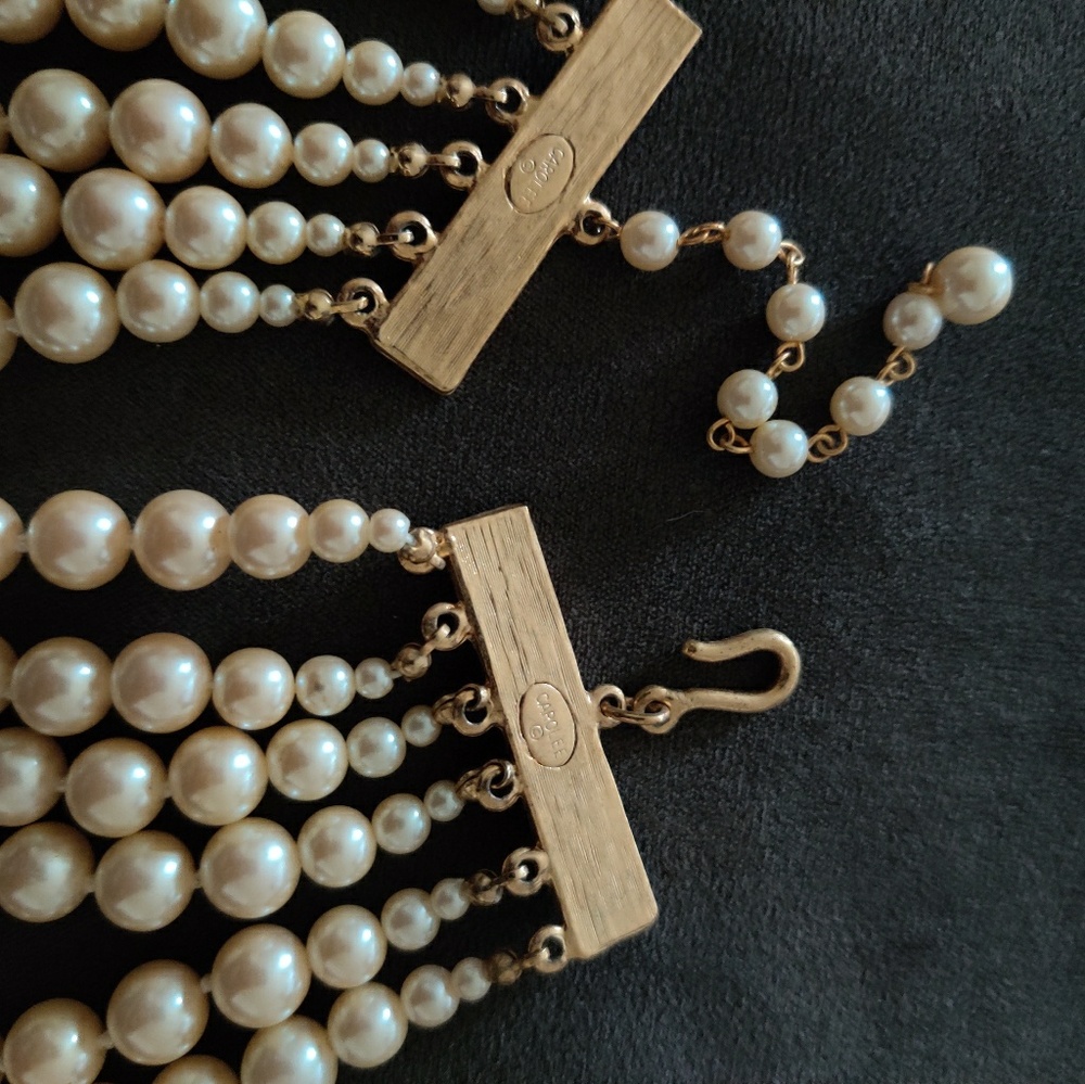 Carolee Multiple String Pearl Necklace - image 3